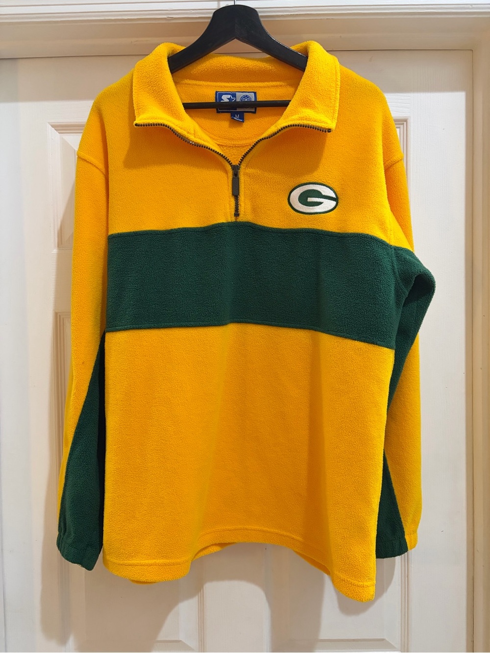 Vintage Inspired Y2K Green Bay Packers  Quarter-Zip Fleece Pullover NFL Size M